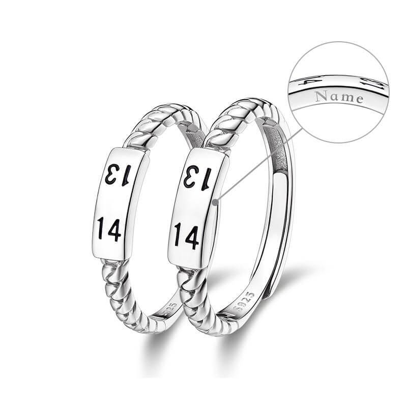 1314 Endless Love - Personalized Smart Silver Totwoo Rings Jewelry | Couple